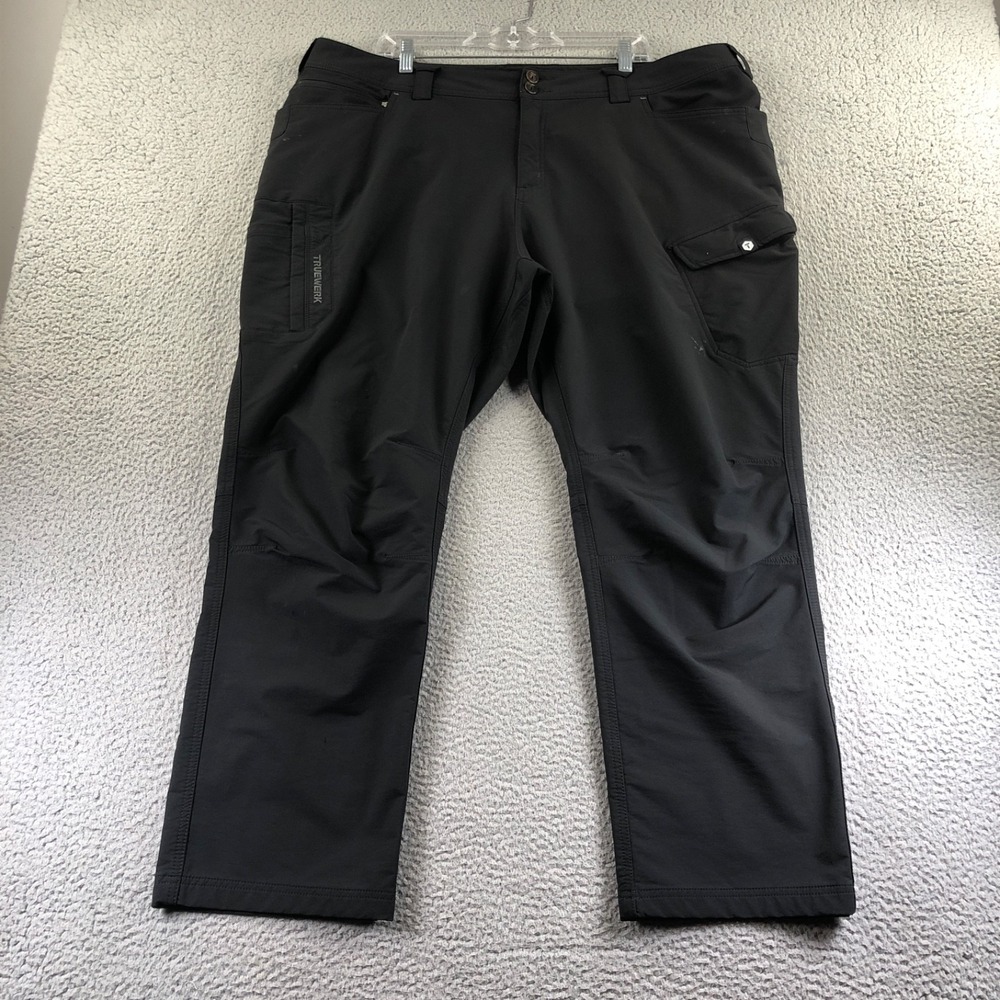 Truewerk Pants Mens 44x30 Black Cargo T2 Werkpant  Performance Workwear